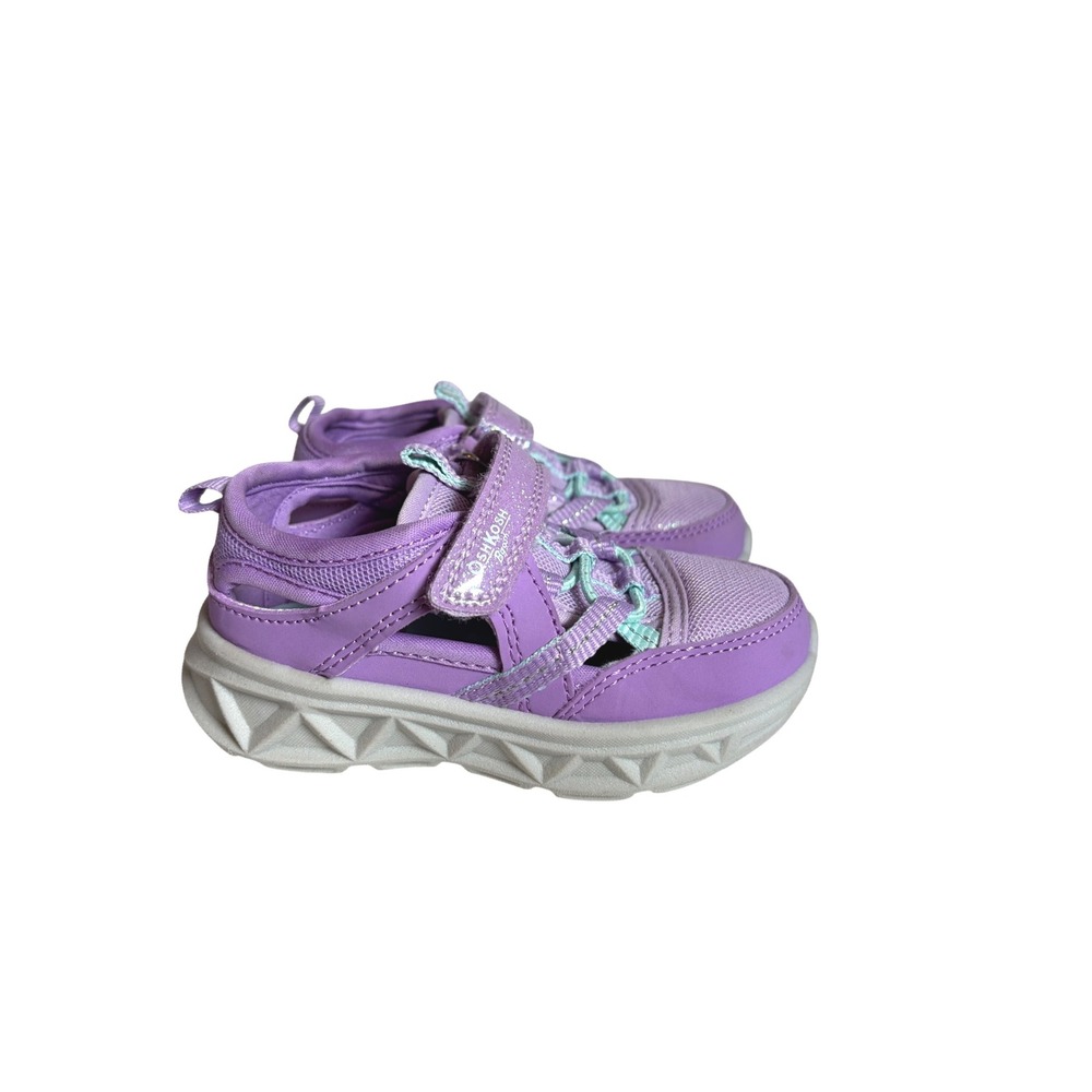 OshKosh Bgosh Kids Purple Mesh Hybrid Sneakers Sandals Size 7 Glitter Strap - Picture 2 of 7